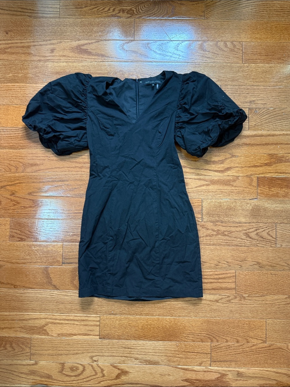 Endless Rose Black Puff-Sleeve V-Neck Mini Dress